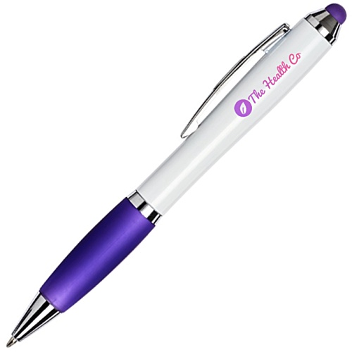 DISC Curvy Stylus Pen - White - Digital Print Main Image