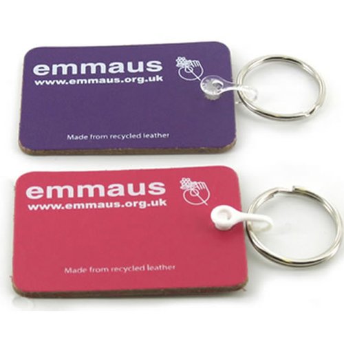 DISC Recycled Leather Keyring - Rectangular - Coloured Main Image