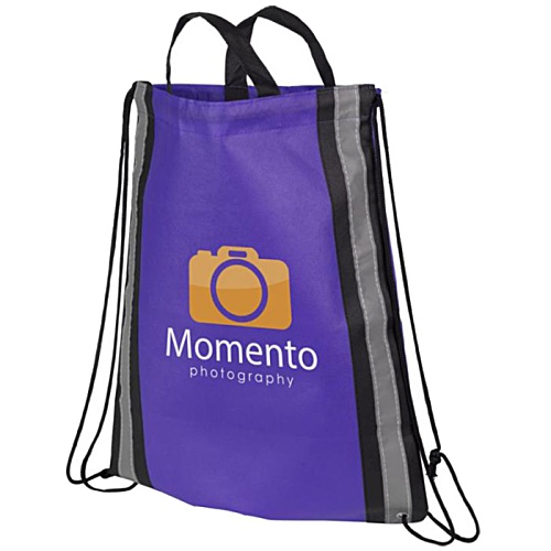 DISC Reflective Dual Carry Drawstring Bag Main Image