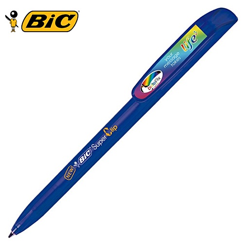 BIC® Super Clip Clear Pen -  Digital Printed Clip Main Image