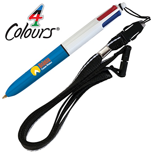 BIC® Mini 4 Colour Pen with Lanyard Main Image