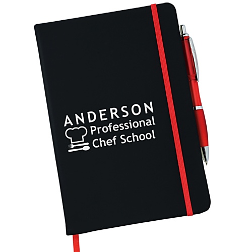 Noir A5 Notebook with Curvy Pen - Printed Main Image