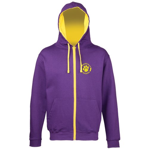 AWDis Varsity Zipped Hoodie - Printed Main Image