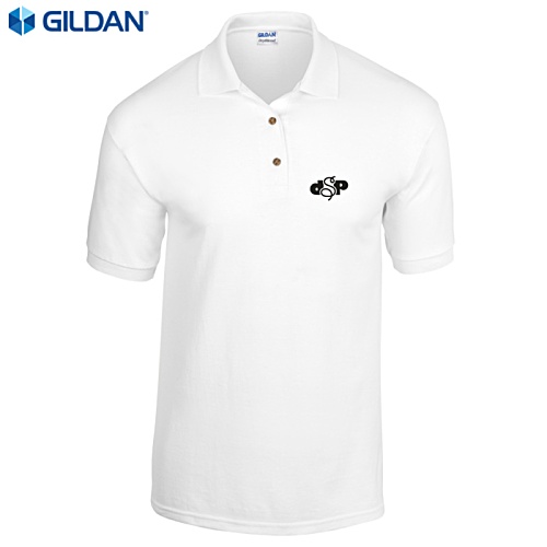 DISC Gildan DryBlend Jersey Polo - White - Print Main Image