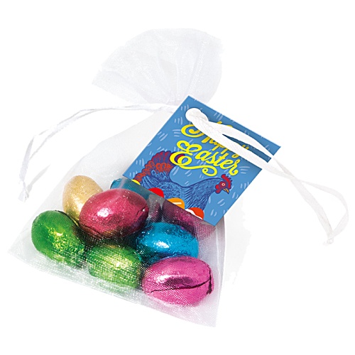 Organza Bag - Chocolate Foil Eggs Main Image