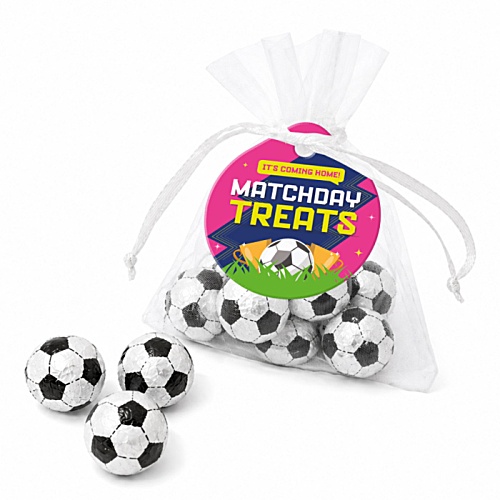 Organza Bag - Chocolate Footballs Main Image