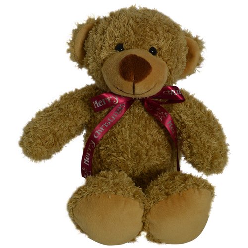 30cm Barney Bear with Bow - Biscuit Main Image