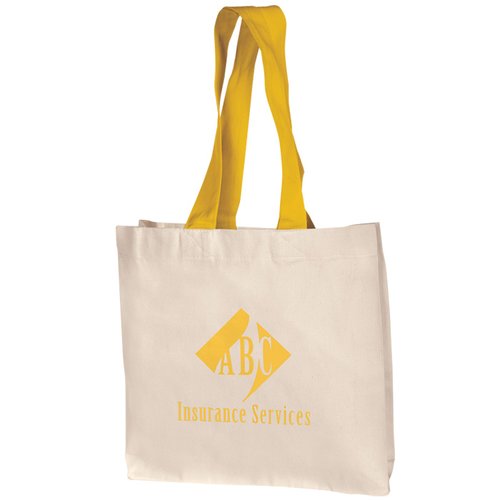 DISC Natural Cotton Shopper with Coloured Handles - Landscape Main Image