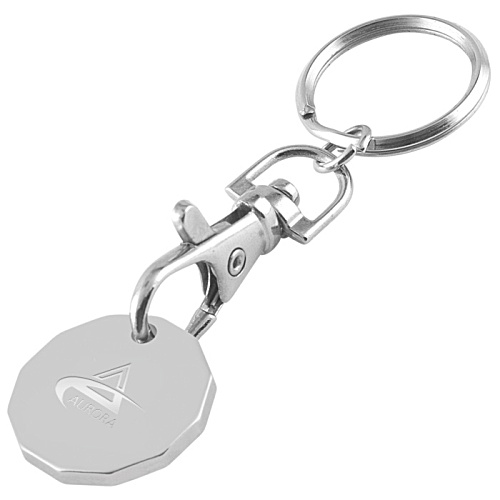 £1 Trolley Coin Keyring - Engraved Main Image