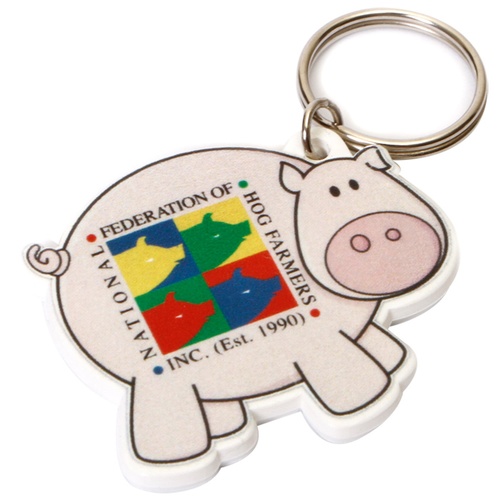 Shaped Recycled Keyring - Pig Main Image
