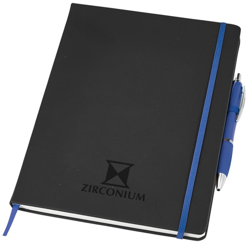 DISC Noir XL Notebook with Curvy Pen - Debossed Main Image
