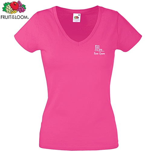 DISC Fruit of the Loom Women's Value V-Neck T-Shirt - Colours Main Image