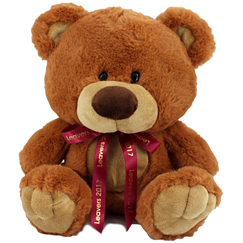 25cm Bernard Bear with Bow - Caramel Main Image