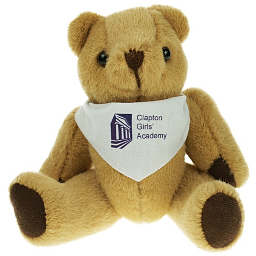 20-cm Jointed Honey Bear with Bandana Main Image