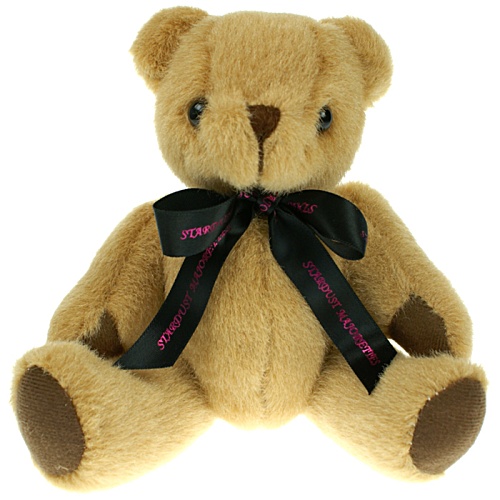 20-cm Jointed Honey Bear with Bow Main Image