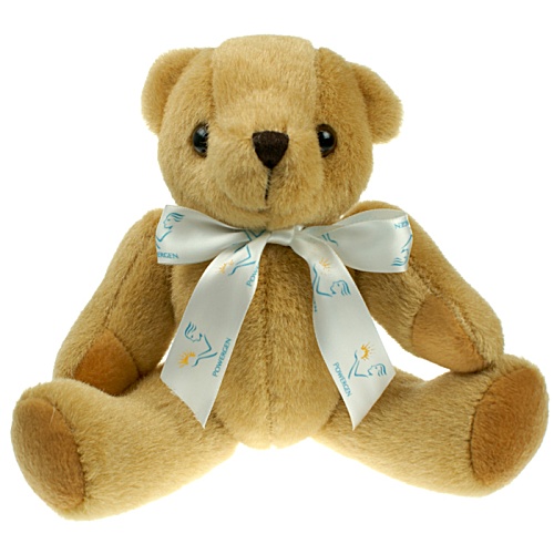 25-cm Jointed Honey Bear with Bow Main Image