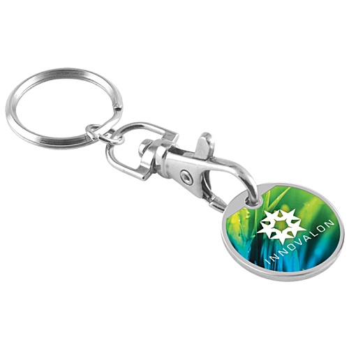 Full Colour Euro Trolley Coin Keyring Main Image