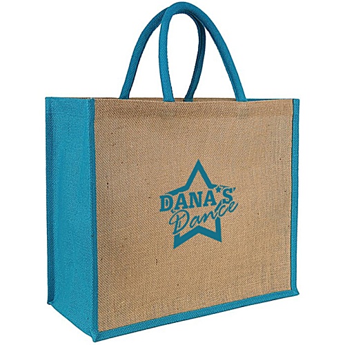 Yalding Jute Tote Bag - Natural with Coloured Trim Main Image