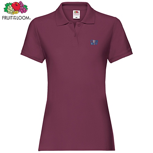 DISC Fruit of the Loom Women's Premium Polo Shirt - Colours - Embroidered Main Image