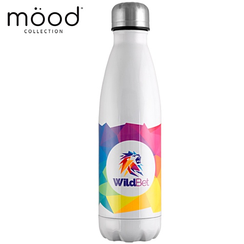 DISC Mood Vacuum Insulated Bottle - White - Digital Wrap Main Image