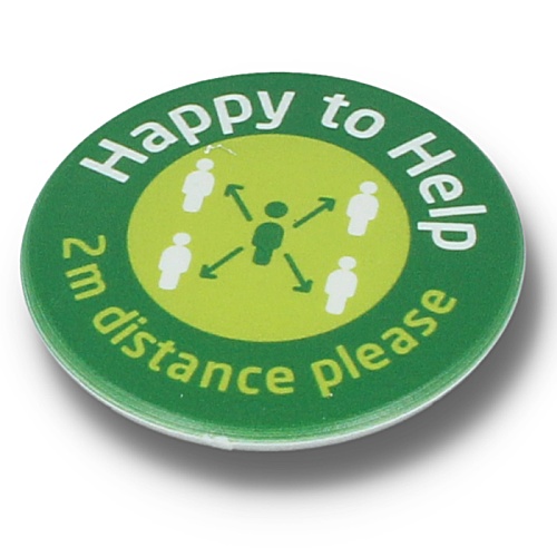 DISC 45mm Circle Eco Badge - Happy To Help Main Image