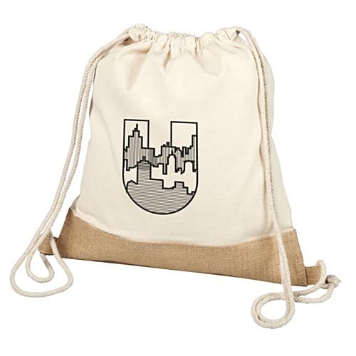 DISC Delhi Cotton Jute Drawstring Bag Main Image