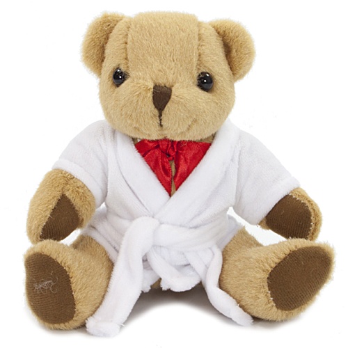 20cm Jointed Honey Bear with Bathrobe Main Image