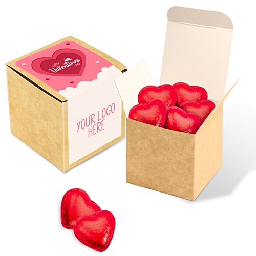 Kraft Cube - Red Foil Chocolate Hearts Main Image