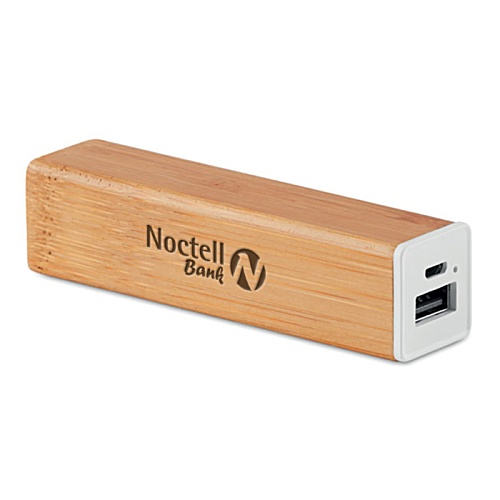 Bamboo Cuboid Power Bank - 2200mAh Main Image