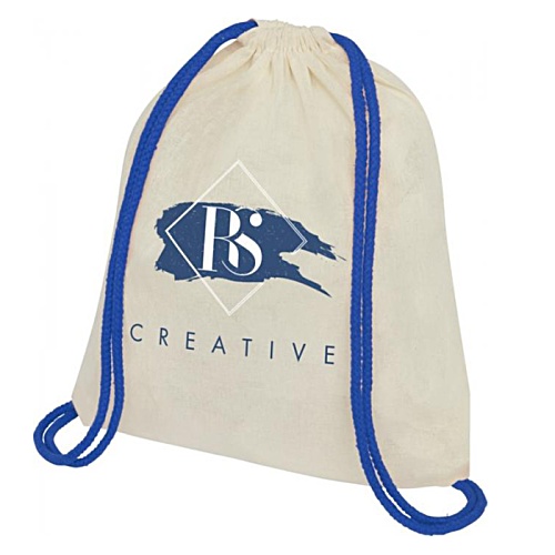 DISC Oregon Two-Tone Cotton Drawstring Bag - Printed Main Image