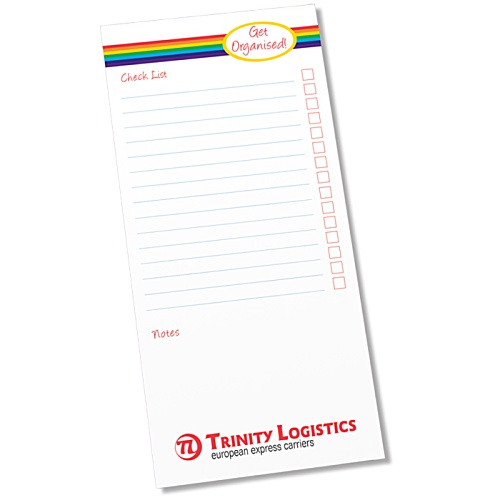 DISC Slimline 50 Sheet Notepad - Rainbow Stripe Design Main Image