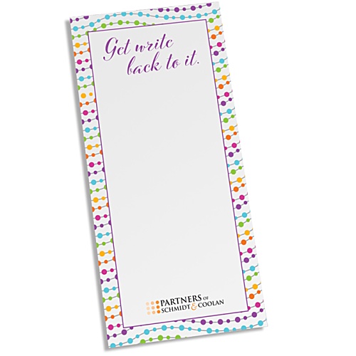 Slimline 50 Sheet Notepad - Colourful Dots Main Image