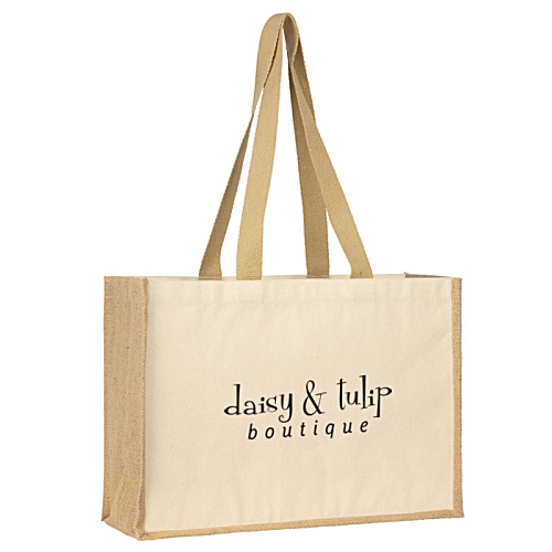 Brookland Canvas Jute Bag - Natural - Printed Main Image