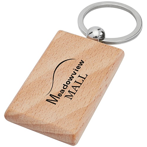 Gian Beech Wood Rectangle Keyring - Printed Main Image