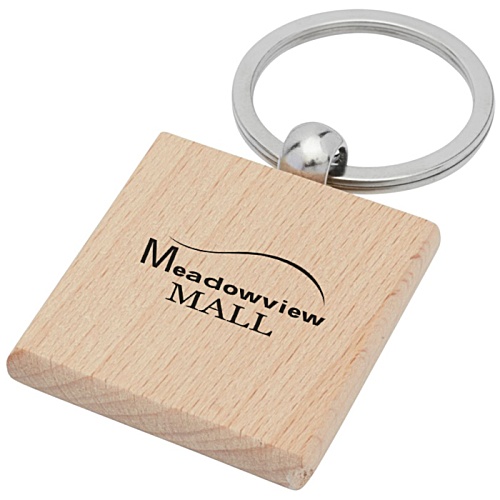 Gioia Beech Wood Square Keyring - Printed Main Image