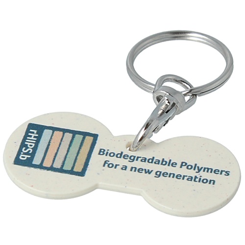 Biodegradable Multi Euro Trolley Coin Keyring Main Image
