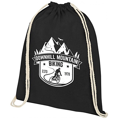 Oregon Premium Cotton Drawstring Bag - Colours - Printed Main Image