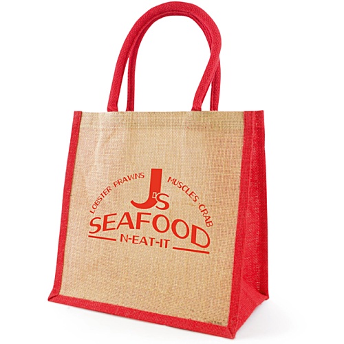Halton Jute Bag - Colour Trim - Printed Main Image