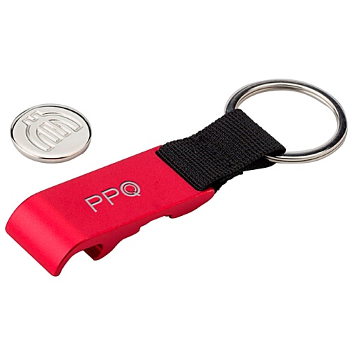 Euro Trolley Coin Bottle Opener Keyring Main Image