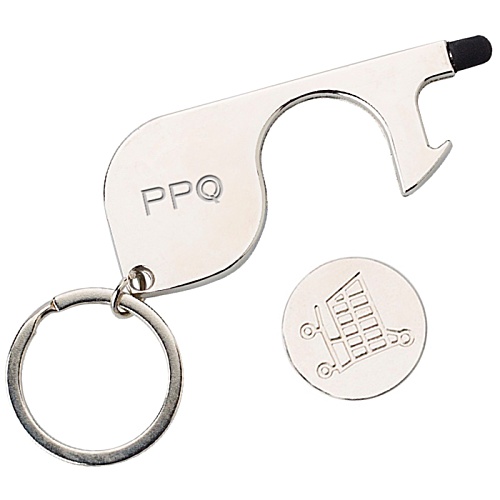 DISC Euro Trolley Coin Stylus Keyring Main Image