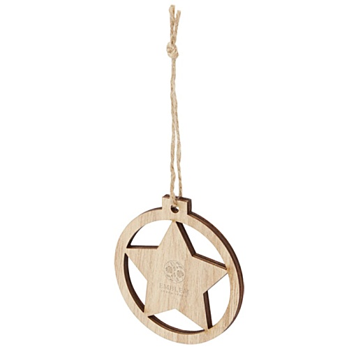 Natall Wooden Star Ornament - Engraved Main Image