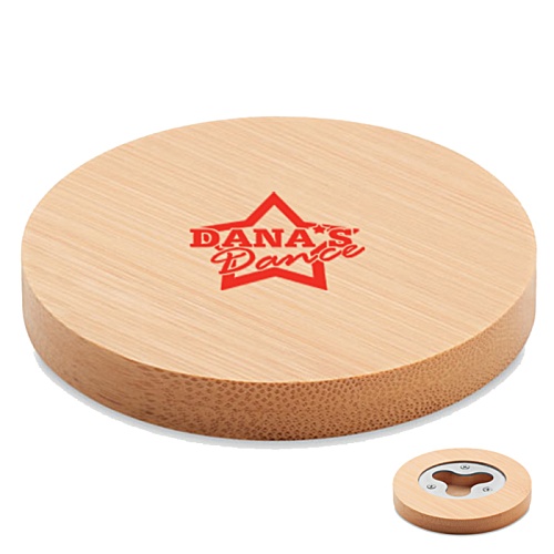 Bamboo Bottle Opener Coaster Main Image