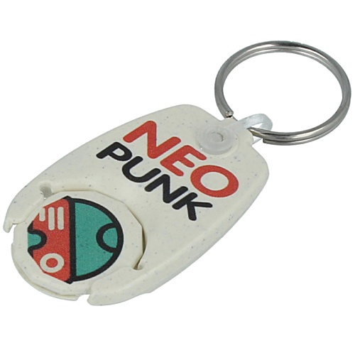 Biodegradable Pop Coin Trolley Keyring Main Image