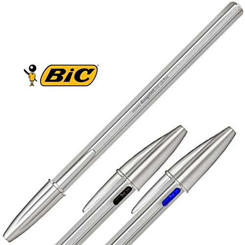 BIC® Cristal Re New Pen - Silver Barrel Main Image