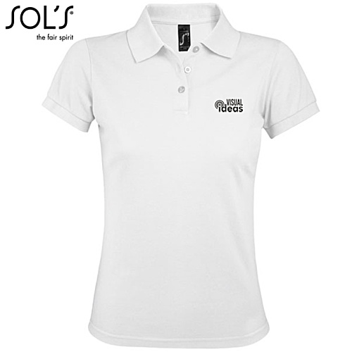 SOL's Women's Prime Polo - White - Printed Main Image