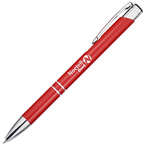 Moneta Metal Gloss Pen - Printed - Blue Ink Main Image