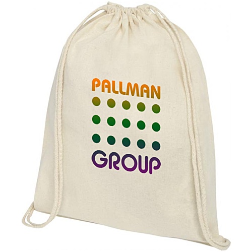 Oregon Premium Cotton Drawstring Bag - Natural - Digital Print Main Image
