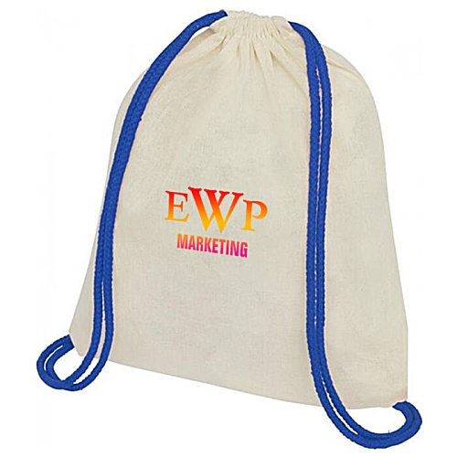 DISC Oregon Two-Tone Cotton Drawstring Bag - Digital Print Main Image