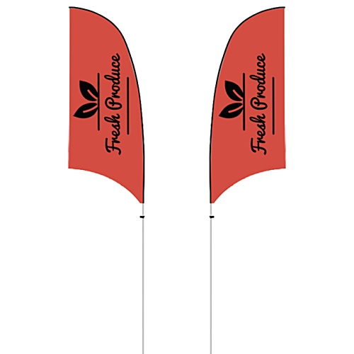 2.4m Curve Flag - Double Sided Print - Without Base Main Image