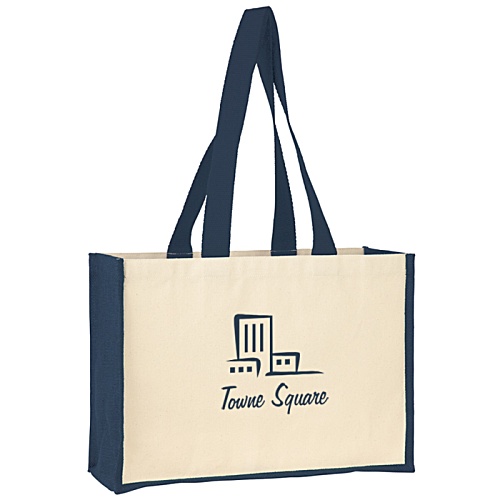 Brookland Canvas Jute Bag - Colour Trim - Printed Main Image